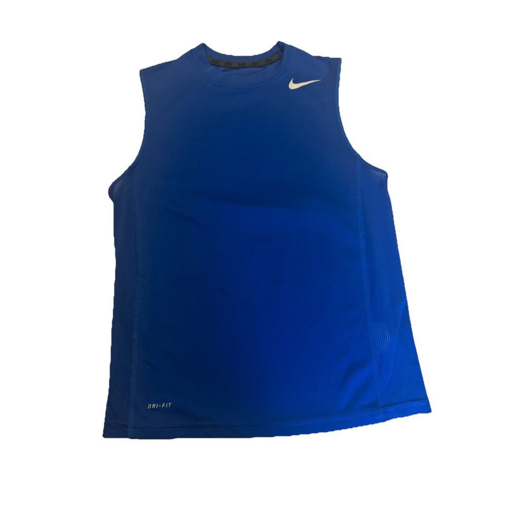 Nike Dri-Fit Shirt Youth Medium Blue Athletic Training Running Gym Tee